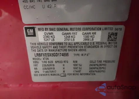 2016 Buick Envision Premium I from USA, damaged, VIN LRBFXESX8GD174896